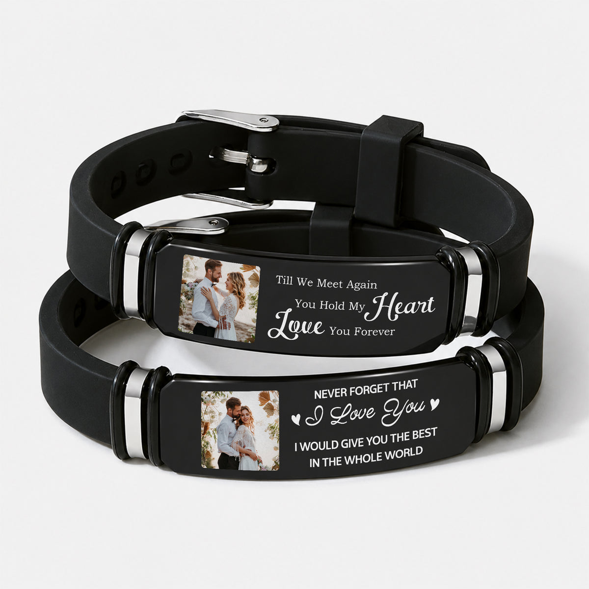 Custom Couple Photo Wristband Bracelet Couple Gift, Anniversary Gift, Meaningful Gift LM32 669637