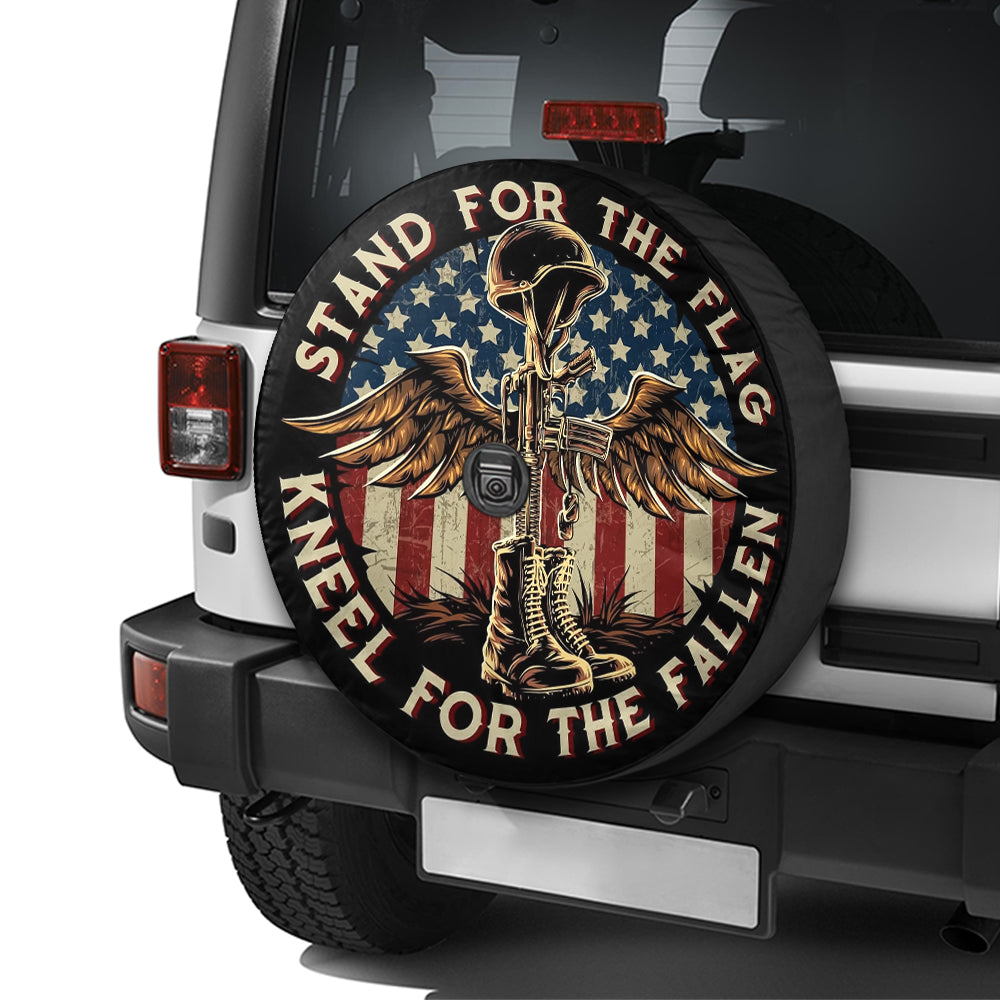 Stand For The Flag Kneel For The Fallen Patriotic With US Flag Tire Cover HO82 901026