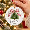 Custom Name Girls Christmas Ceramic Ornament, Girls First Christmas Ornament Gift For Granddaughter HA75 919192