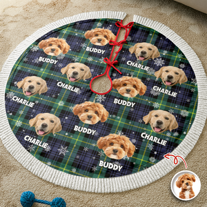Custom Photo Name Dog Cat Christmas Style Tree Skirt Christmas Decor Gift CH07 899766