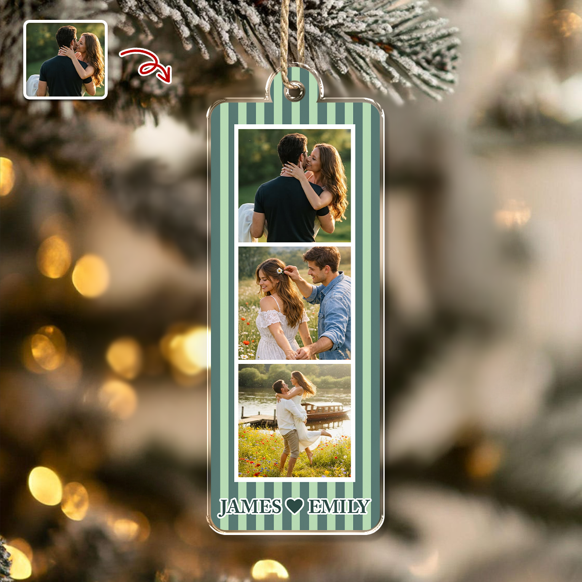 Custom Mini Photo Booth Strip Acrylic Ornament Personalized Couple Photos Gift CH07 180412