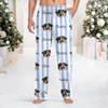 Custom Dog Cat Face Striped Pajama Pants, Personalized Pet Lovers Christmas Gift TH10 171011