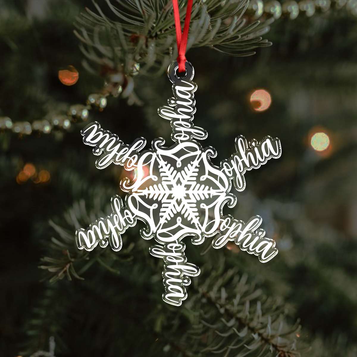 Custom Name Snowflake Acrylic Ornament Christmas Gift For Family CH07 899040