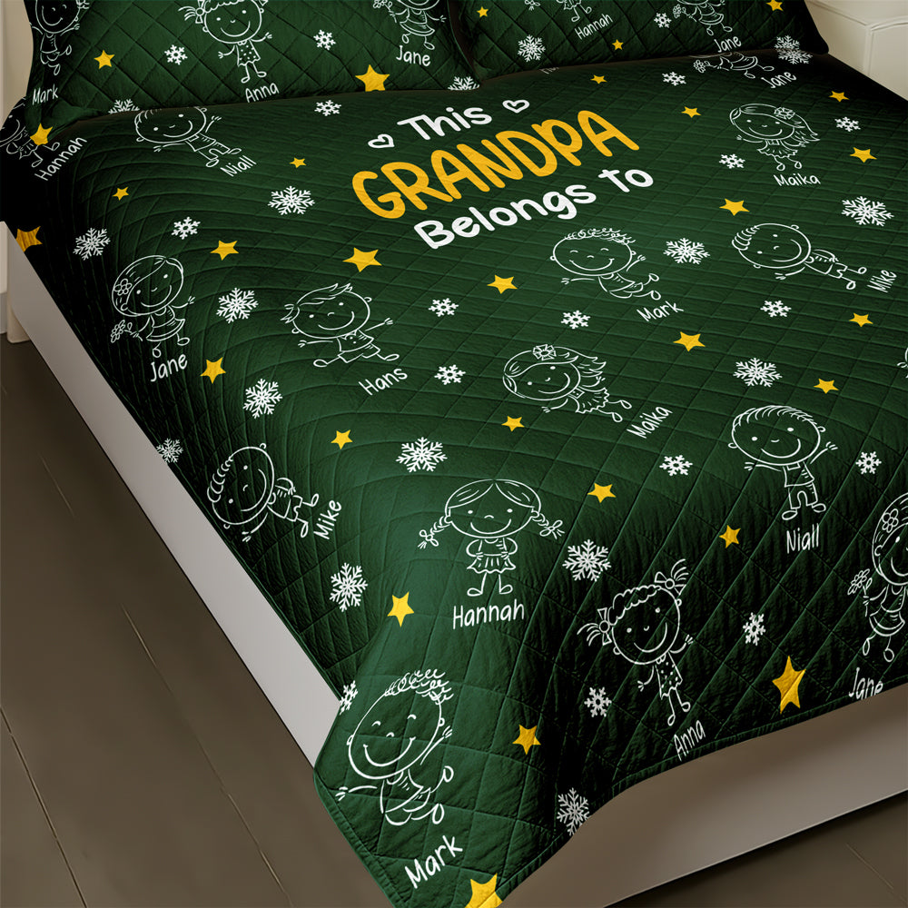 This Grandpa Grandma Belongs To Kids - Personalized Quilt Bedding Set HO82 900420
