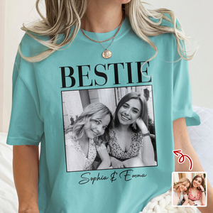 Custom Photo and Name Bestie Vintage Comfort Shirt For Best Friend LM32 895509