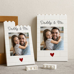 Custom Photo Daddy & Me Vertical Rectangle Brick Blocks Father's Day Gift HA75 892384