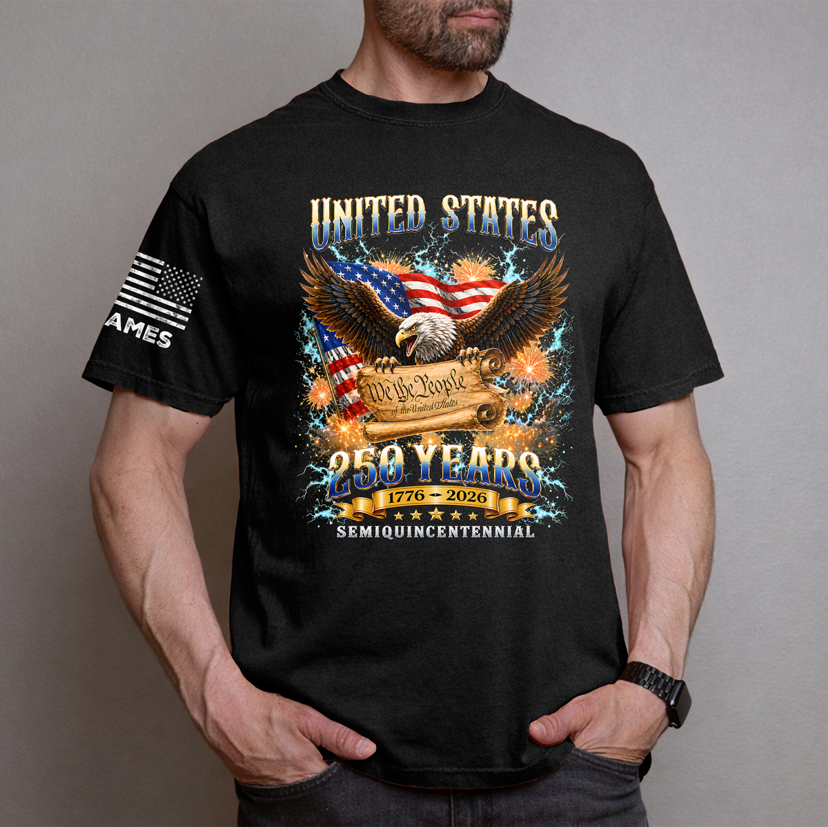 Personalized USA 250th Anniversary Eagle 1776–2026 Short Sleeve Print Shirt LM32 669045