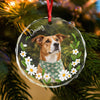 Custom Dog Photo And Name Flower Glass Ornament, Personalized Christmas Tree Decoration for Pet Lovers LM32 670361