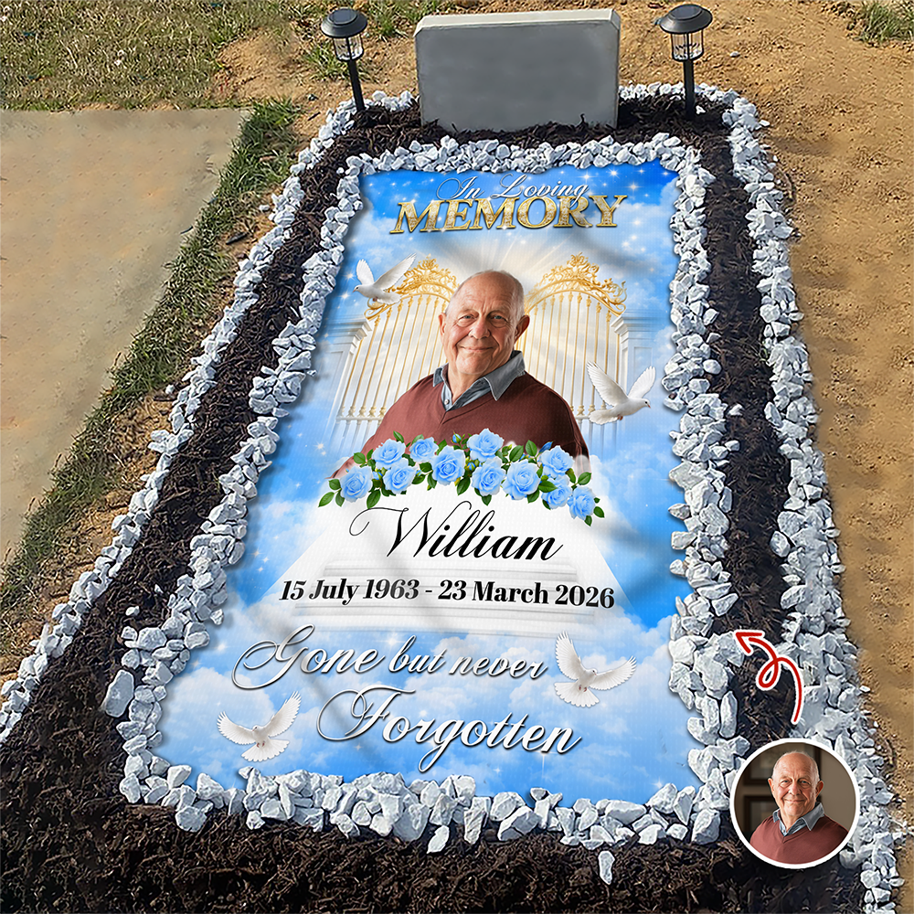 Custom Photo In Loving Memory Memorial Grave Blanket – Personalized Sympathy Gift CH07 910672