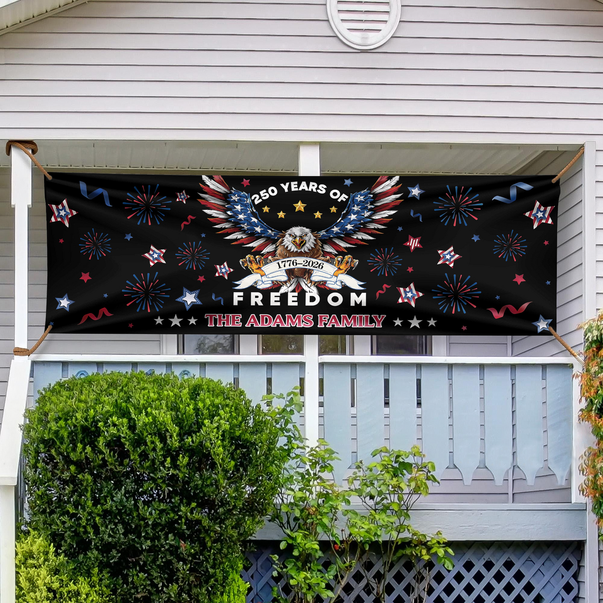 Personalized Family Name 250 Years Of Freedom America Banner HA75 920896