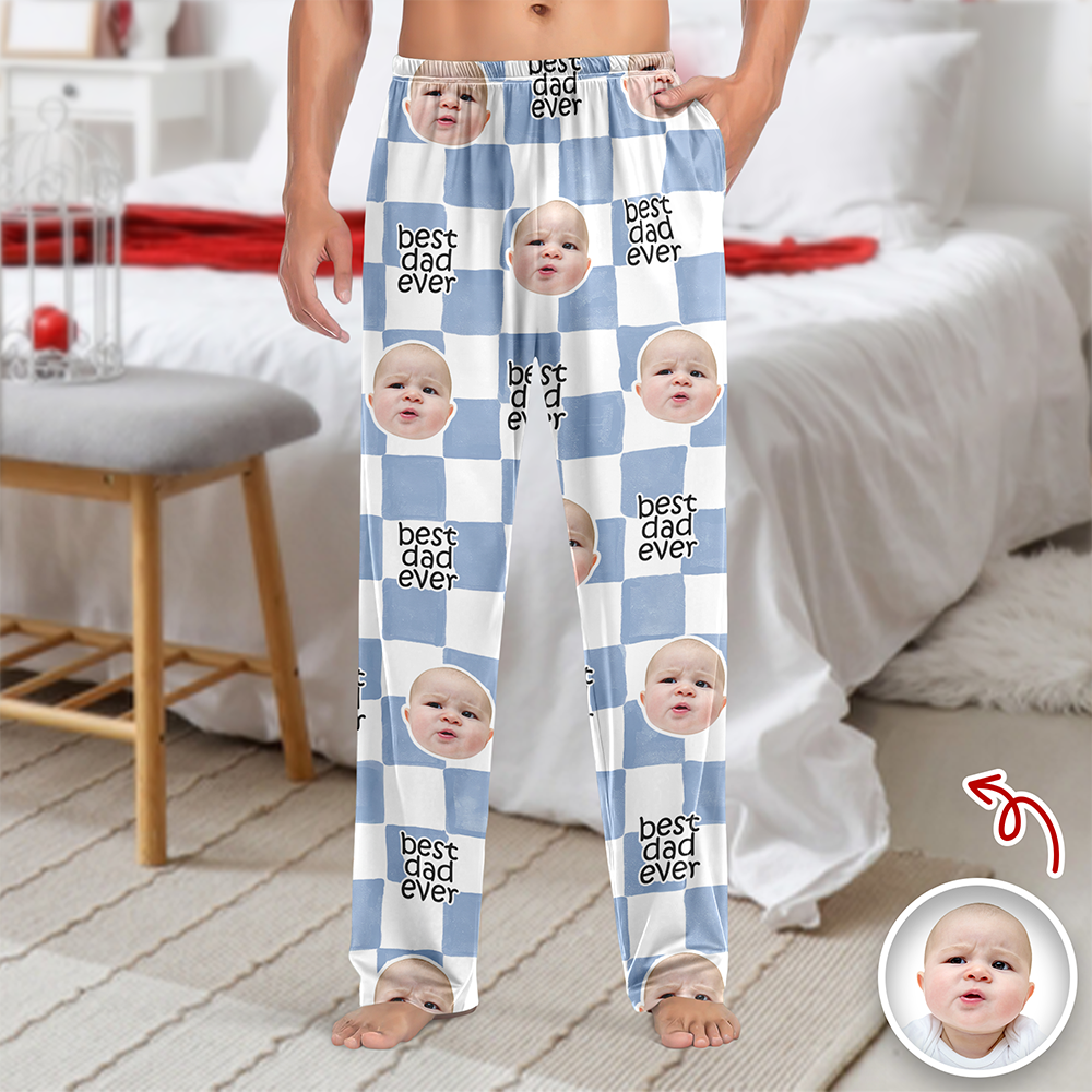 Custom Baby Face Best Dad, Mom Ever Retro Sweatpants - Gift for Parents, Father's Day LM32 669009