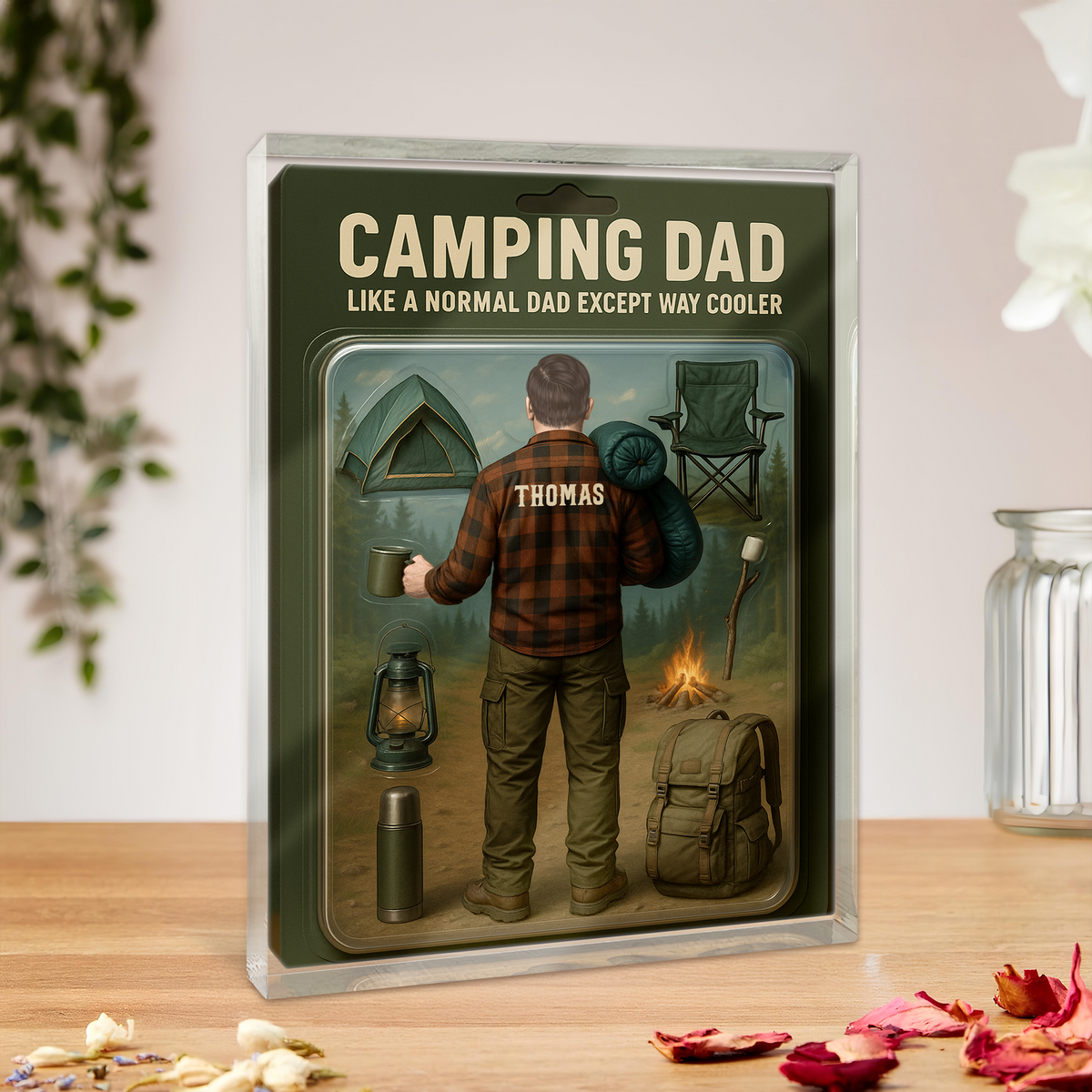 Camping Dad With 3D Effect Acrylic Block Plaque Personalized Gift For Father's Day HO82 893770