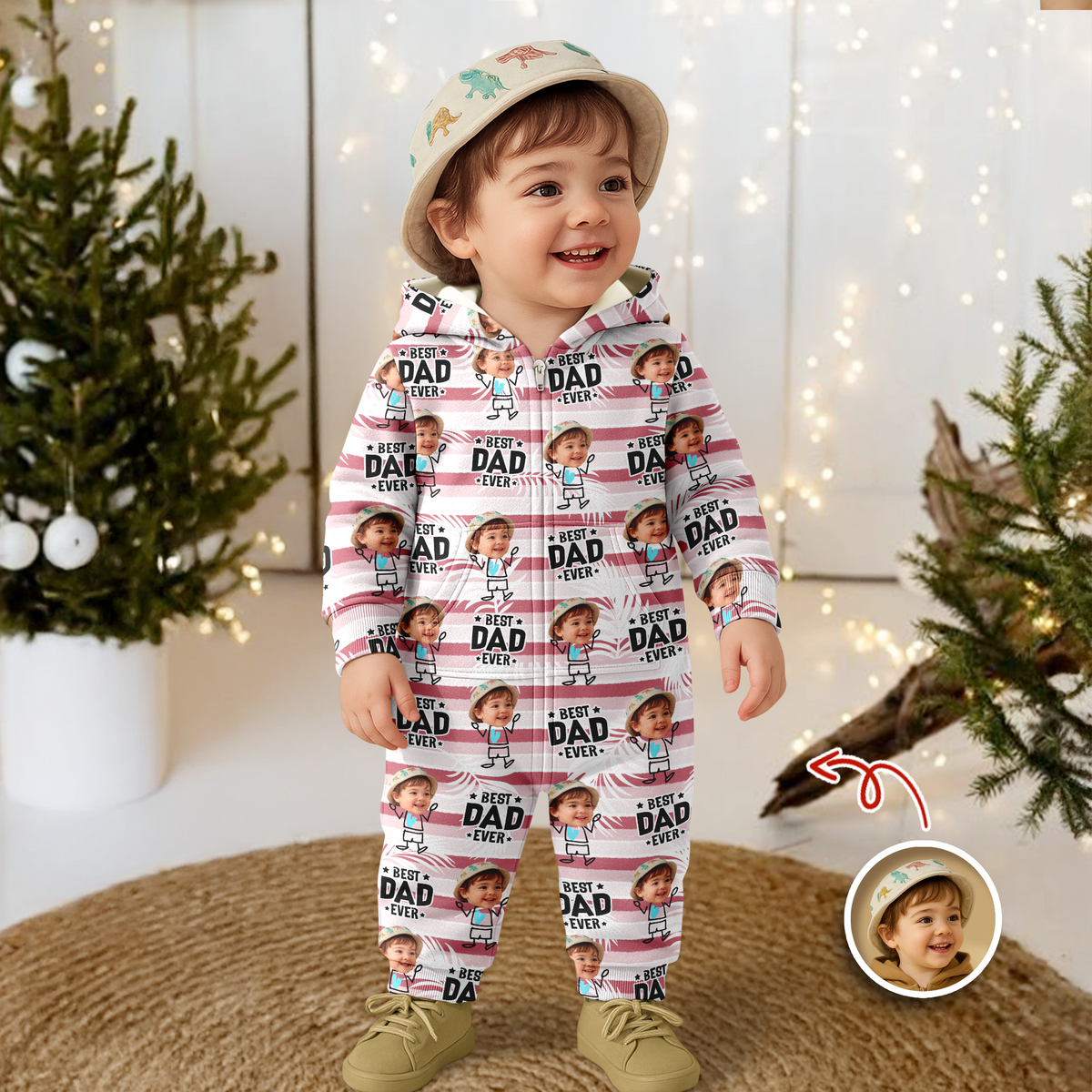 Custom Photo Best Dad Grandpa Ever - Personalized Onesie Pajamas LM32 897265