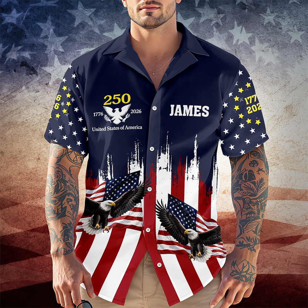 Custom Name America 250th Anniversary 1776-2026 Eagle Hawaii Shirt TH10 169291