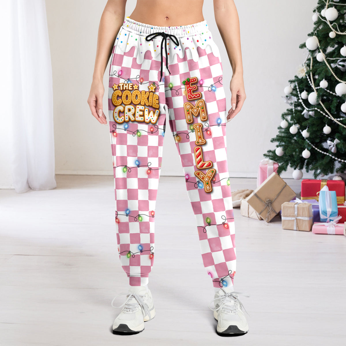 Personalized The Cookie Crew Christmas Sweatpants And Pajamas Pants For Family, Custom Name Holiday Pants LM32 670121
