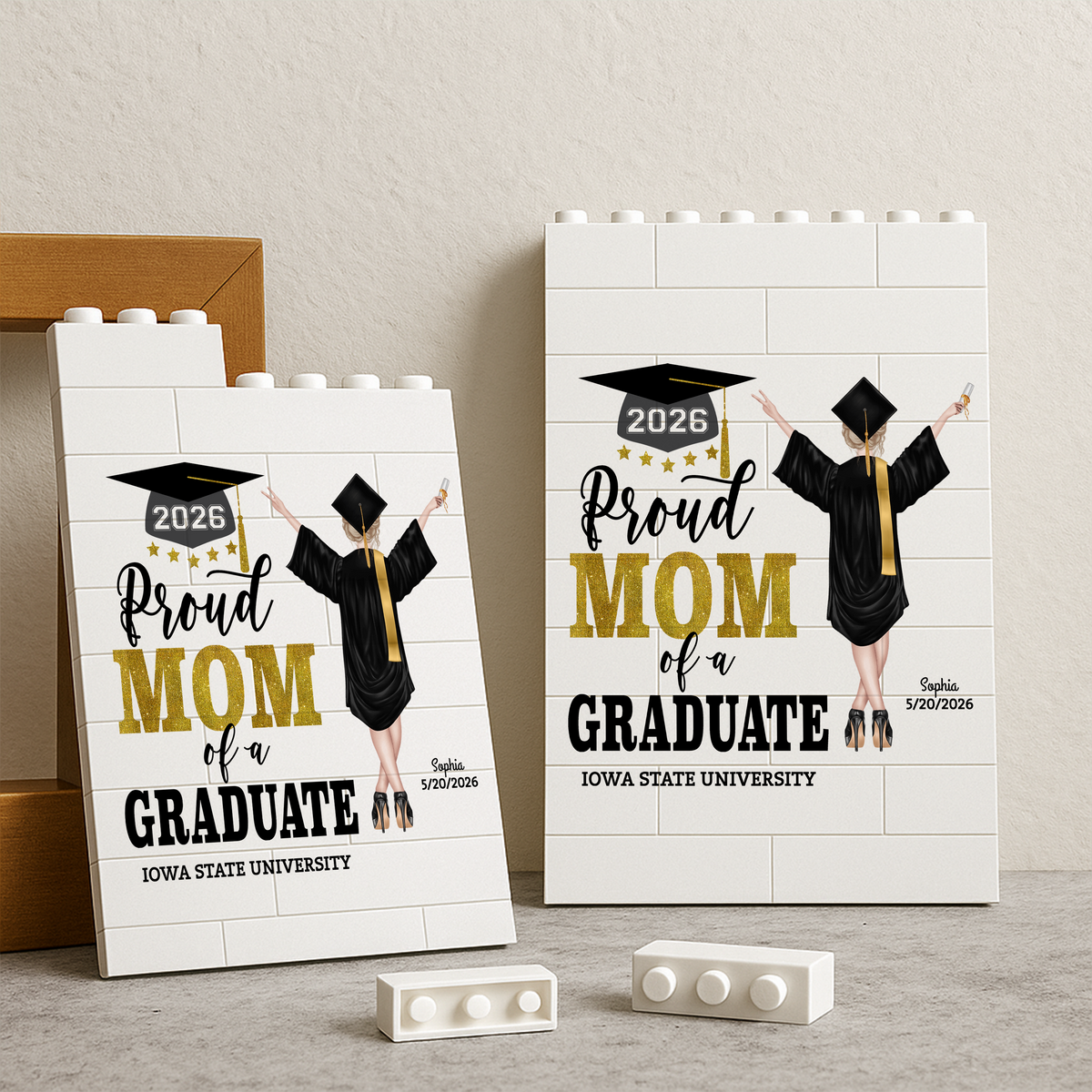 Personalized Proud Dad Proud Mom of a Graduate Graduation Building Block HO82 901424