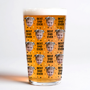 Custom Face Kids Photo, Best Dad Ever Beer Glass TH10 892715
