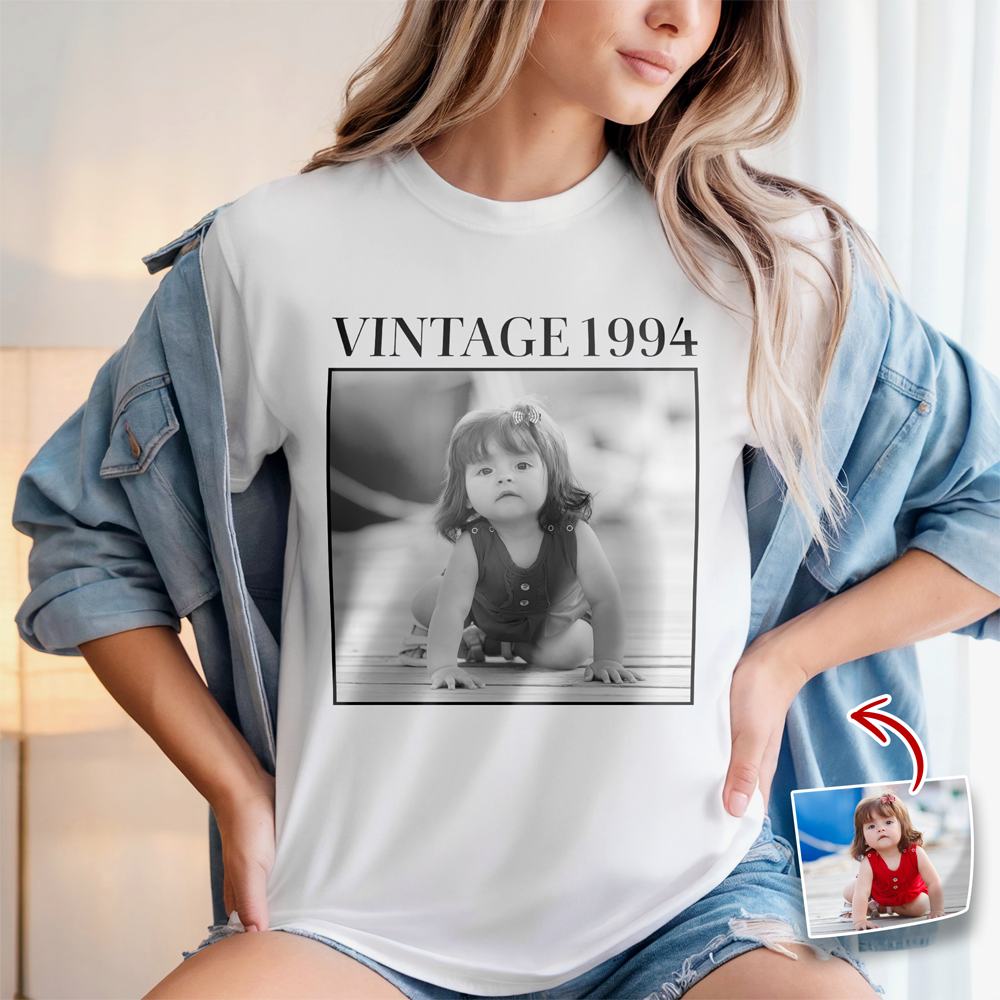 Custom Photo and Year Birthday Vintage Bright Shirt HA75 897506