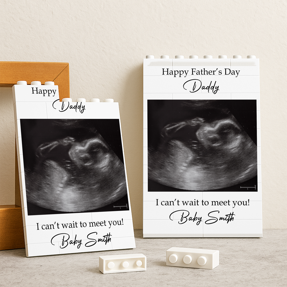 Custom Baby Bump Photo Personalized First Fathers Day Building Brick Block Gift For Daddy To Be CH07 911554