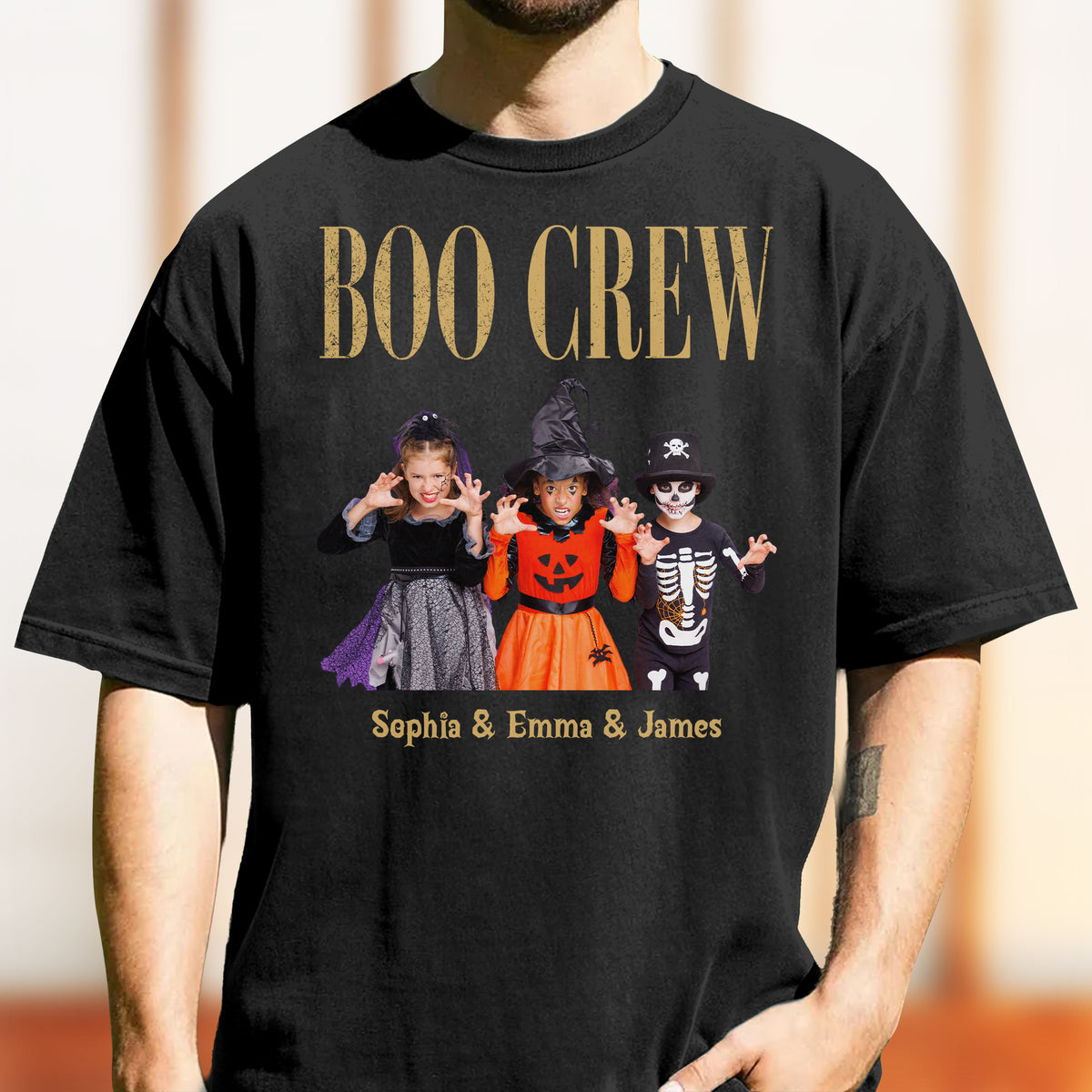 Custom Kid Photo Halloween Boo Crew Comfort Shirt HO82 903168