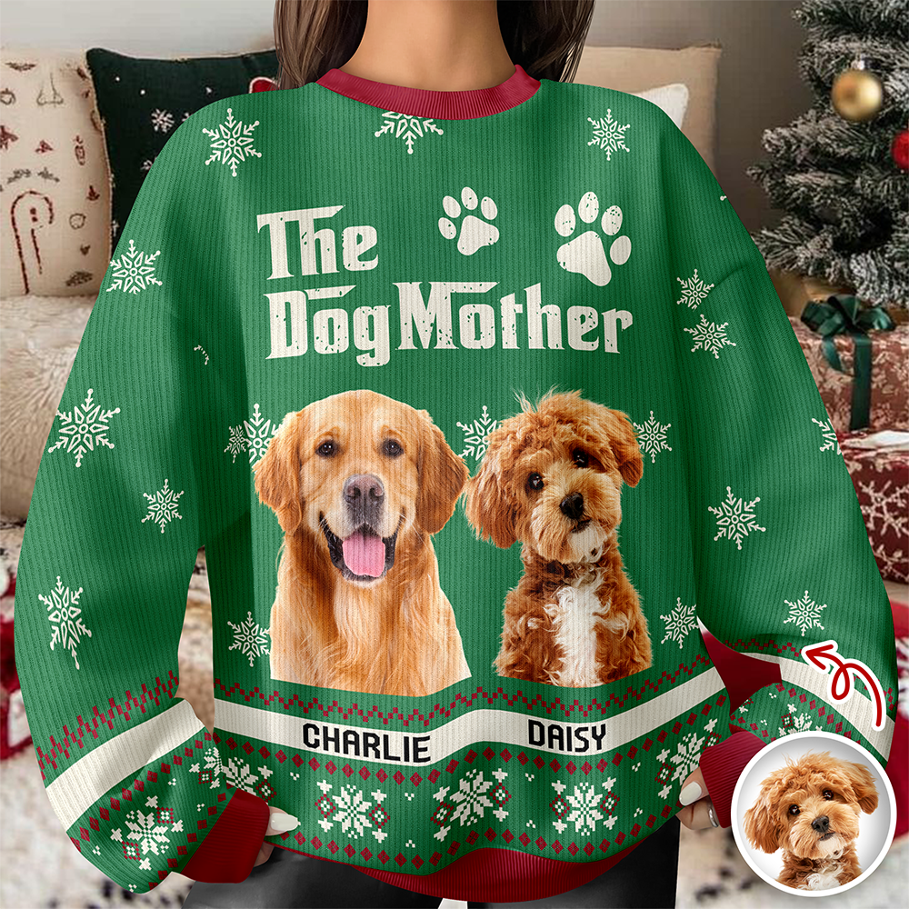 Custom Photo The Dogmother - Personalized Christmas Ugly Sweater CH07 899878