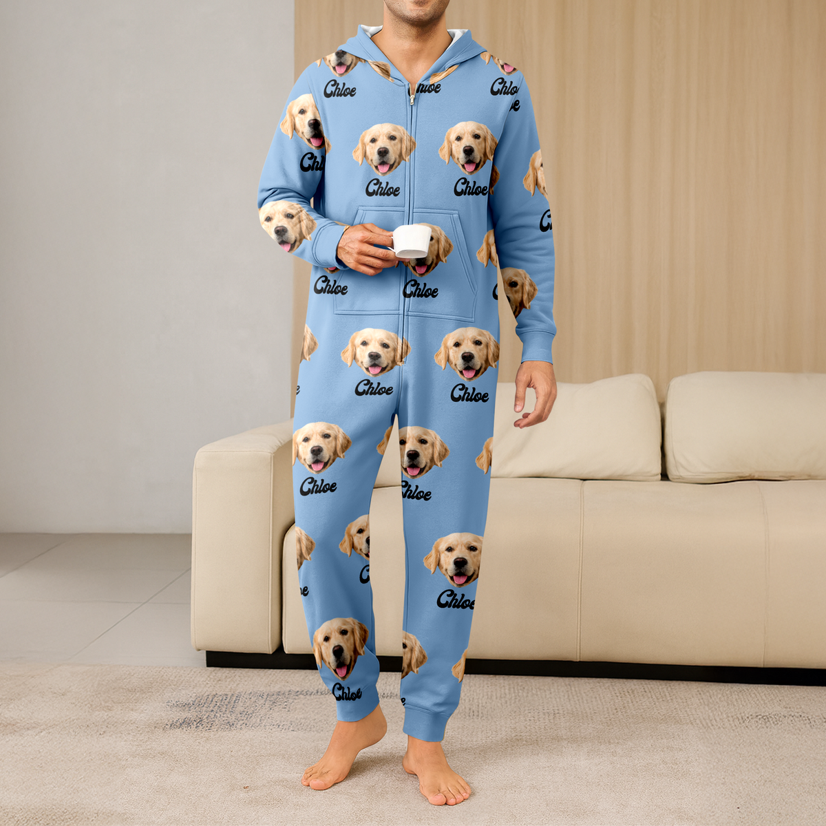 Custom Pet Face & Name Onesie Pajamas Christmas Gift For Pet Lovers TH10 171053