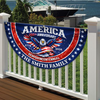 Custom Family Name America 250th Anniversary 1776-2026 Patriotic Eagle Non-Pleated Fan Flag HA75 920842