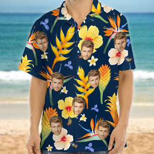 Custom Photo Tropical Flower Hawaiian Shirt For Summer Holiday Ch07 895586