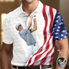Custom Photo American Flag Golf Art Polo Shirt Gift Idea For American Lovers HO82 900842