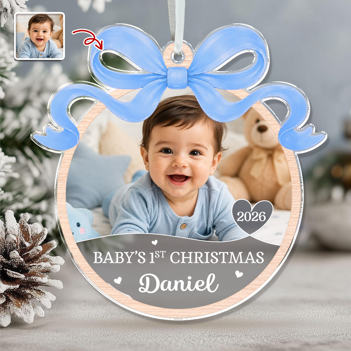 Custom Photo Baby’s First Christmas Acrylic Ornament Gifts For New Moms, New Dads, New Parents LM32 669645
