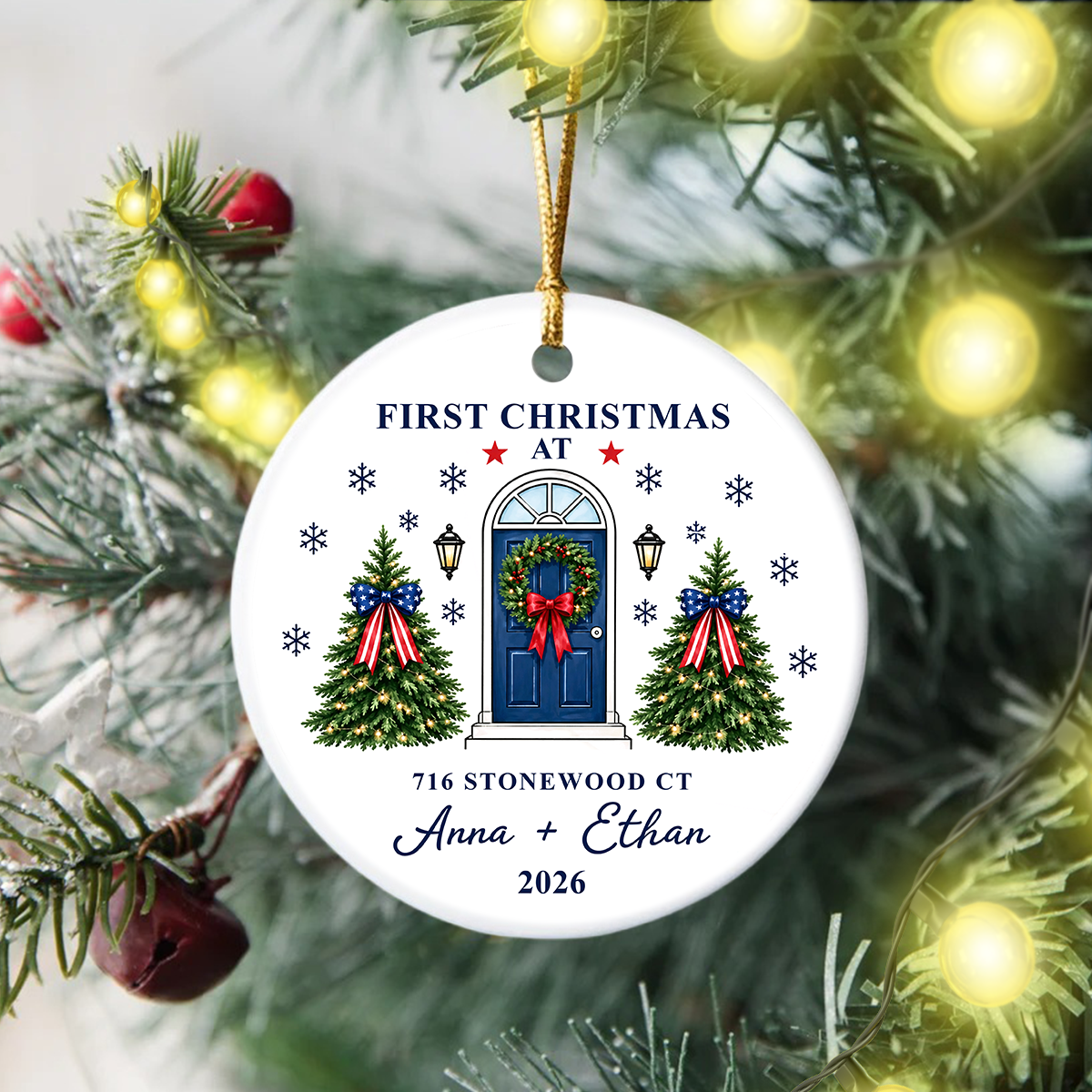 Personalized First Christmas At New Home Christmas Ceramic Ornament HA75 919272
