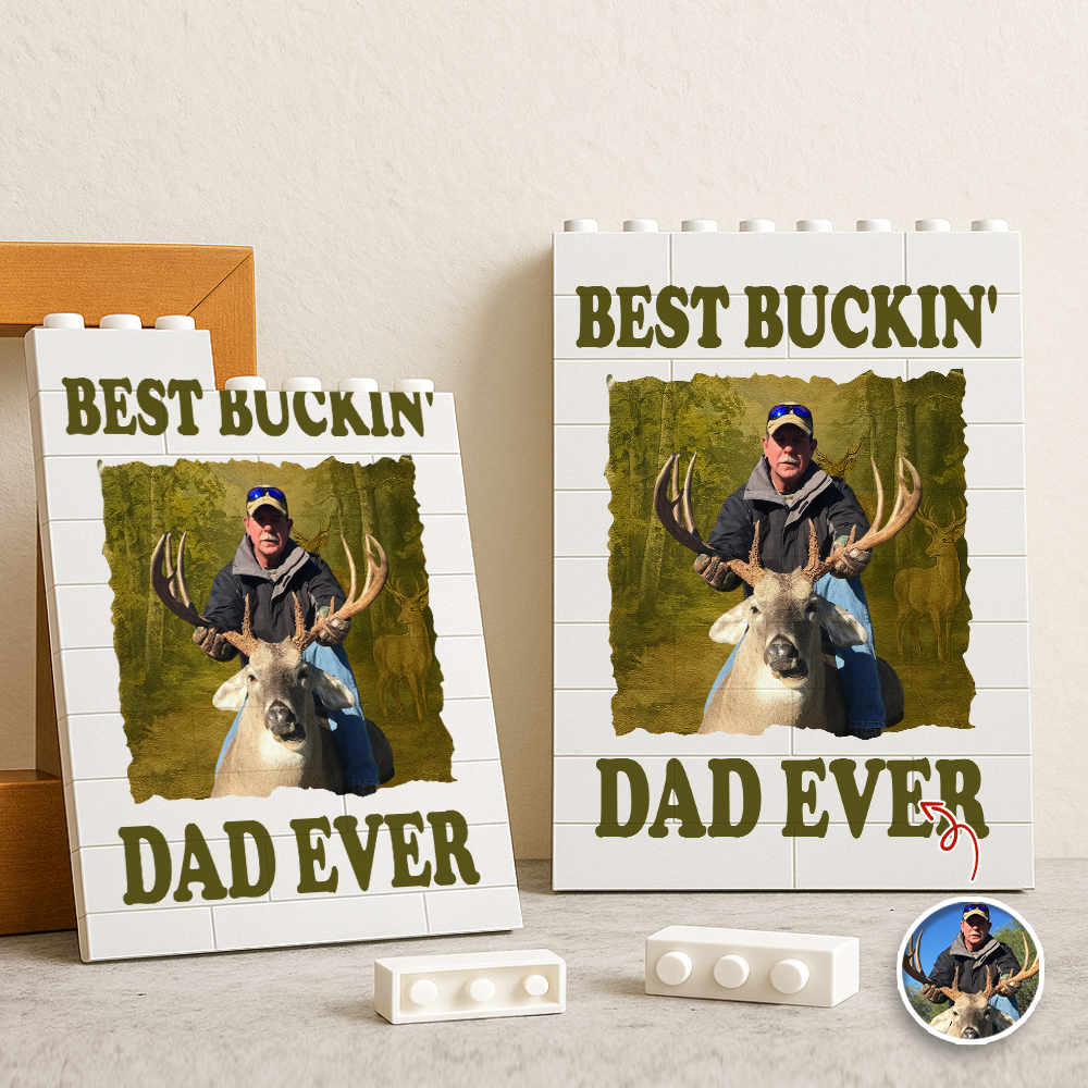 Custom Photo Hunting Dad Buckin' Dad Ever Building Brick Blocks LM32 669113