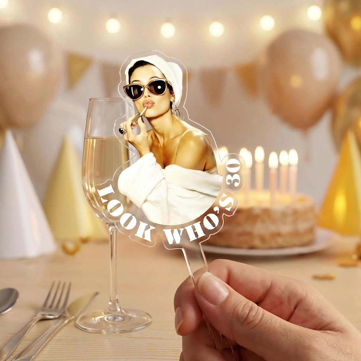 Custom Photo Look Who's 30th Birthday Cocktail Drink Stirrers Party Decoration LM32 899931
