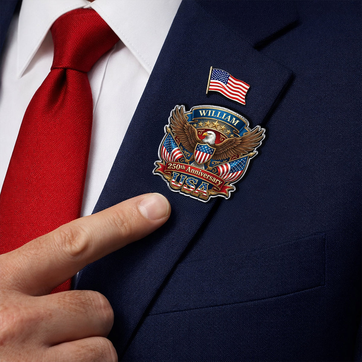 Eagle USA Semiquincentennial  1776-2026 250th Anniversary Patriotic Acrylic Pin HO82 901806