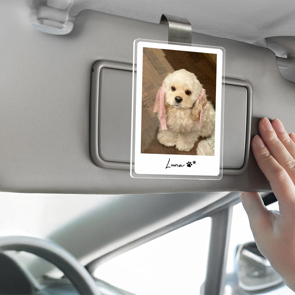 Custom Pet Photo Car Visor Clip - Personalized Gift for Pet Lovers, Dog & Cat Owners LM32 899595