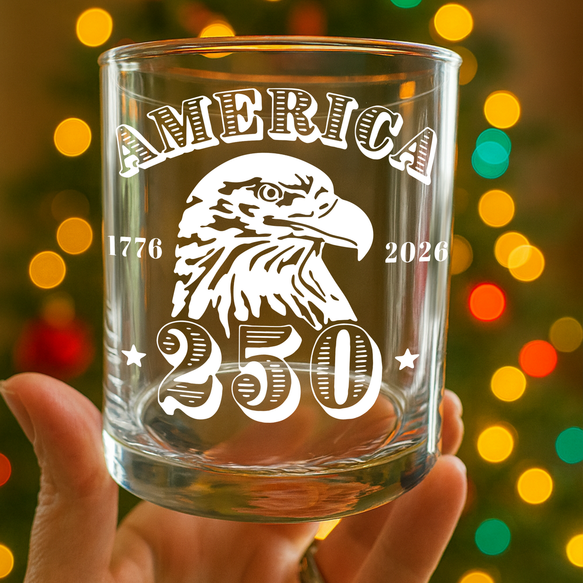 America 250 Years Happy 250th Birthday USA Whiskey Glass HA75 898102