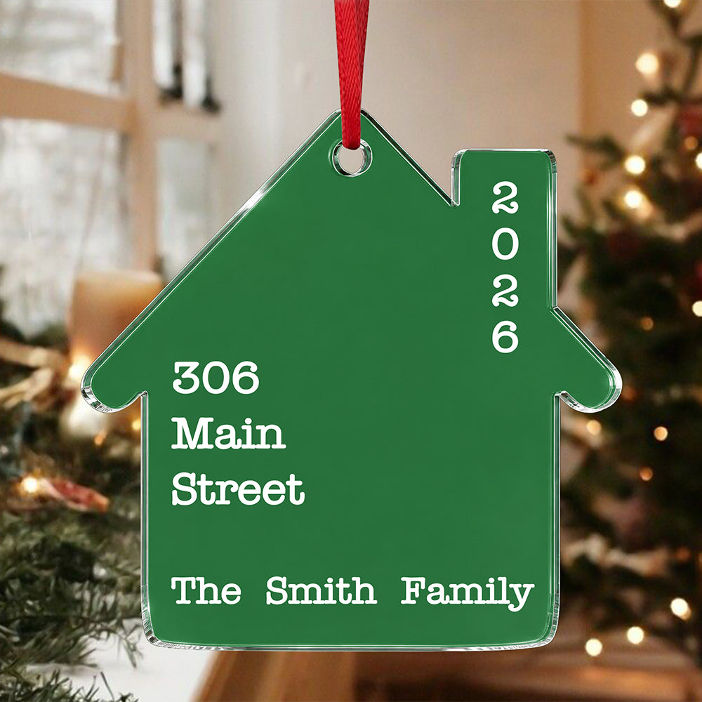 Custom New Home Christmas Acrylic Ornament for Housewarming Gifts for New Home Address LM32 669703