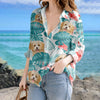 Custom Pet Photo Tropical Blouse Shirt Pet Lover Summer Gift TH10 170161