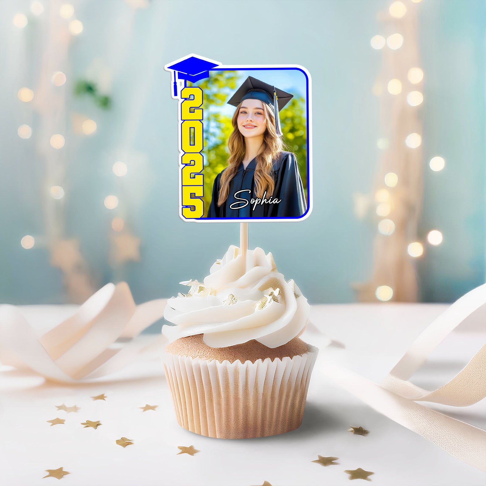 Custom Photo 2025 Graduation Party Decoration Cupcake Toppers LM32 893265