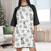 Personalized Toile De Jouy Foral French Style Raglan Nightgown – Dog Lover Gift HO82 900742