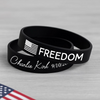 Laser Engraved Silicone Bracelet “FREEDOM” Charlie Kirk Tribute American Flag LM32 65733