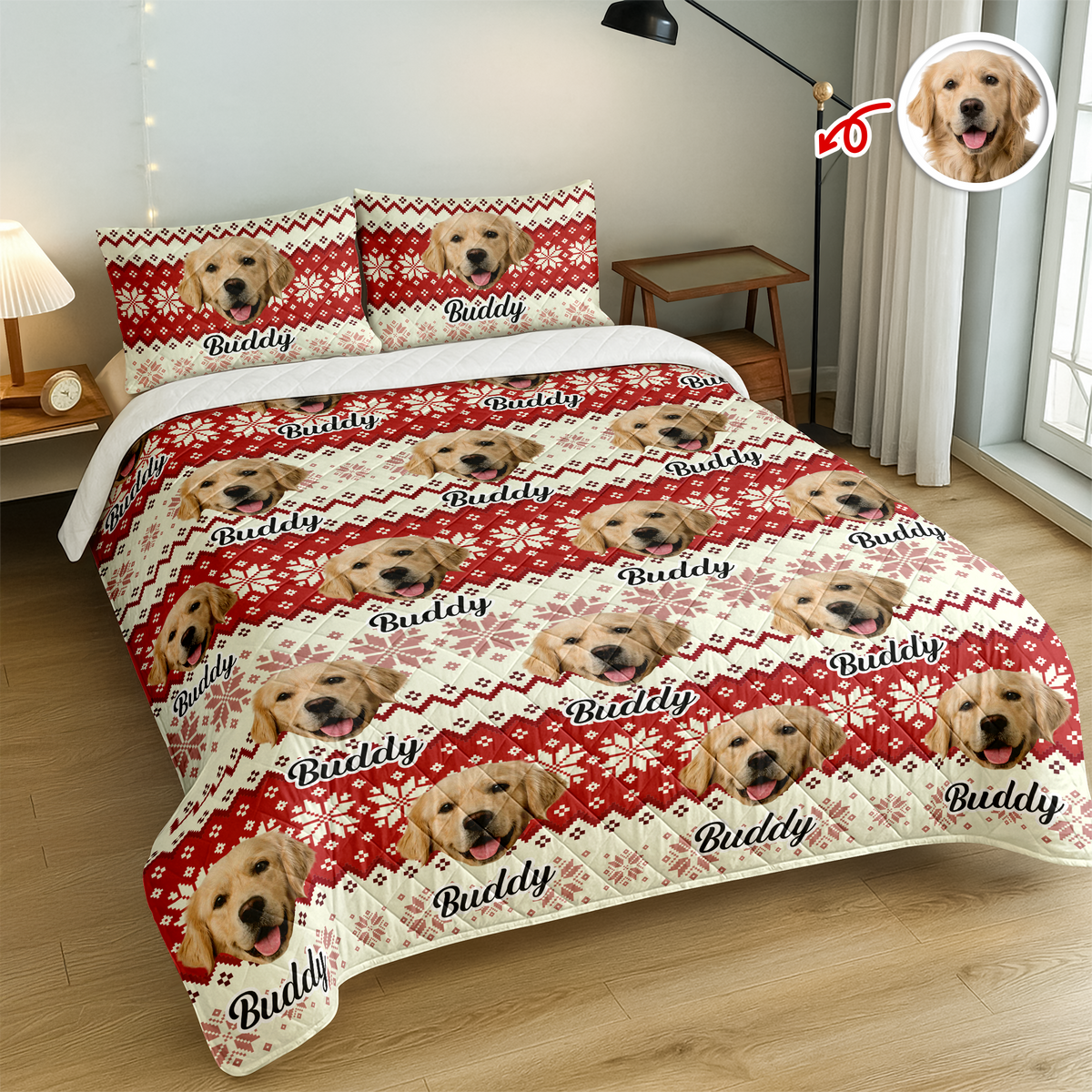 Custom Photo Have A Pawsome Christmas - Dog & Cat Quilt Bedding Set HA75 898248