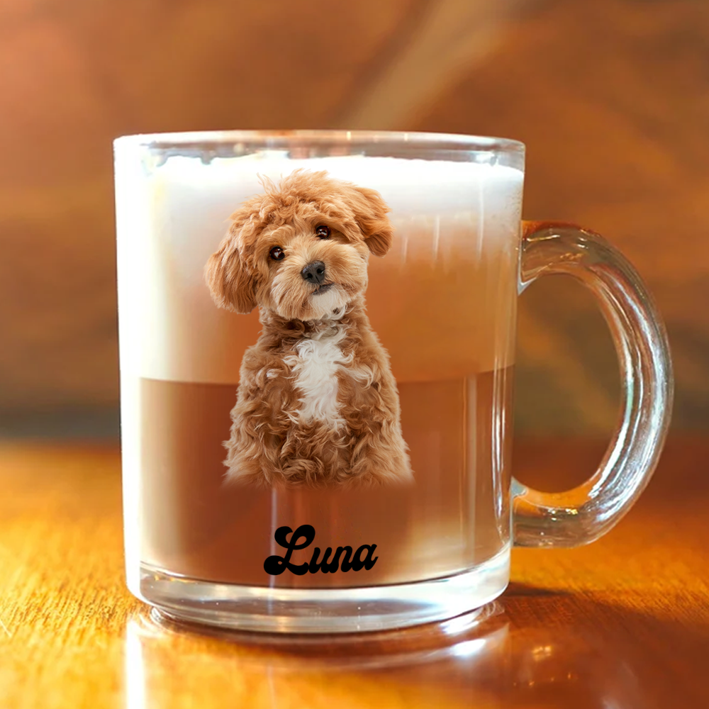 Custom Puppy Photo Glass Mug For Dog Lovers CH07 895368