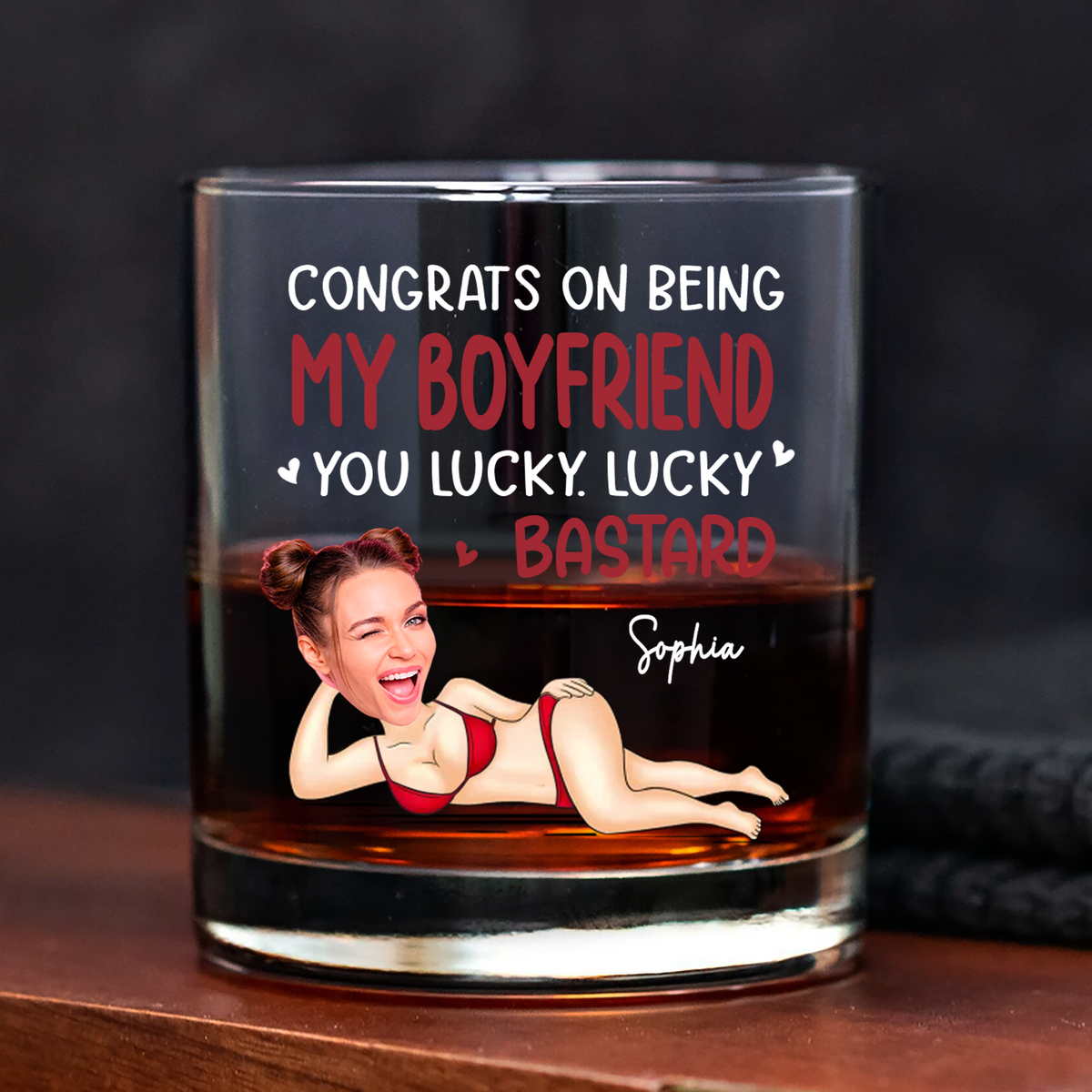 Custom Photo Anniversary Wedding Personalized Whiskey Glass Gifts For Husband And Wife, Him And Her LM32 897633