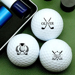 Custom Name Golf Ball Stamp Box, Personalized Gift for Dad, Boyfriend, Gift for Golfer, Golf Ball Marker LM32 897445