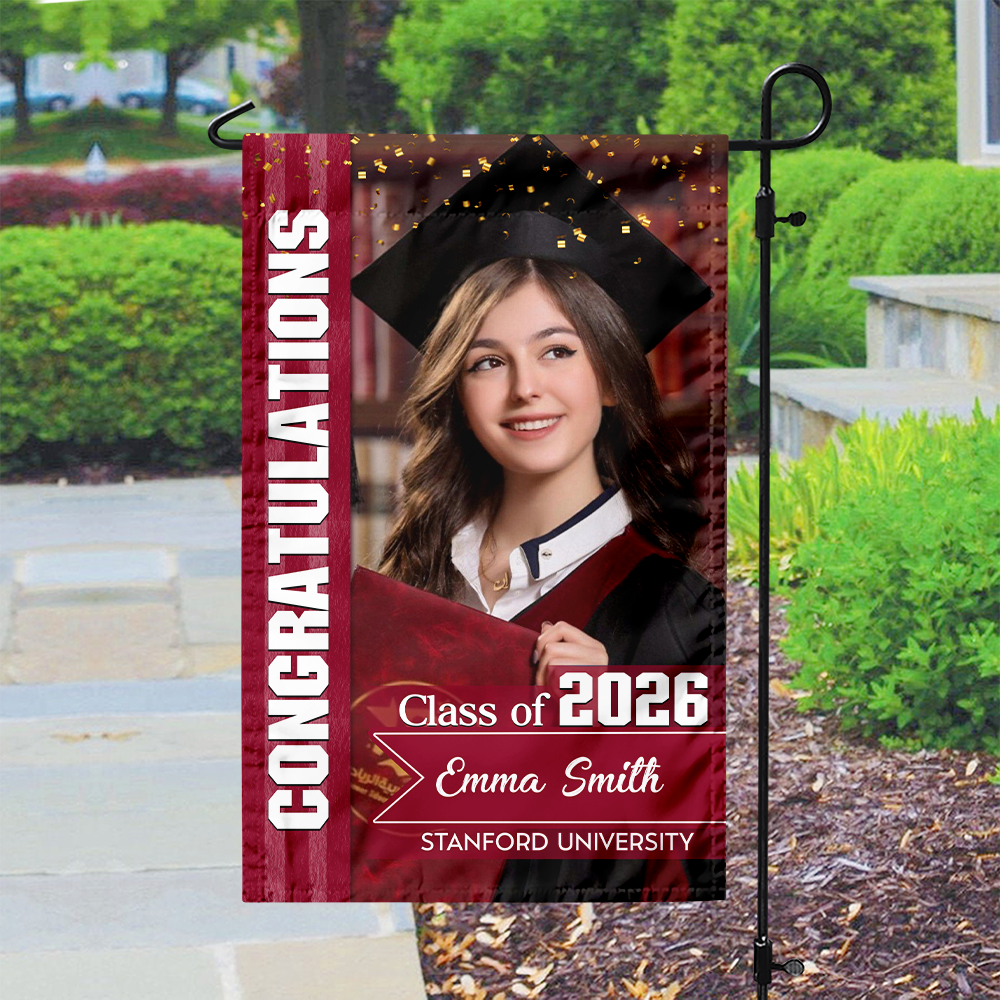 Custom Photo Congratulations Class Of 2026 Graduation Garden Flag TH10 169031