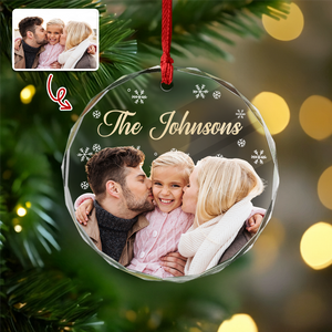 Custom Family Photo And Name Glass Ornament For Christmas TH10 894757