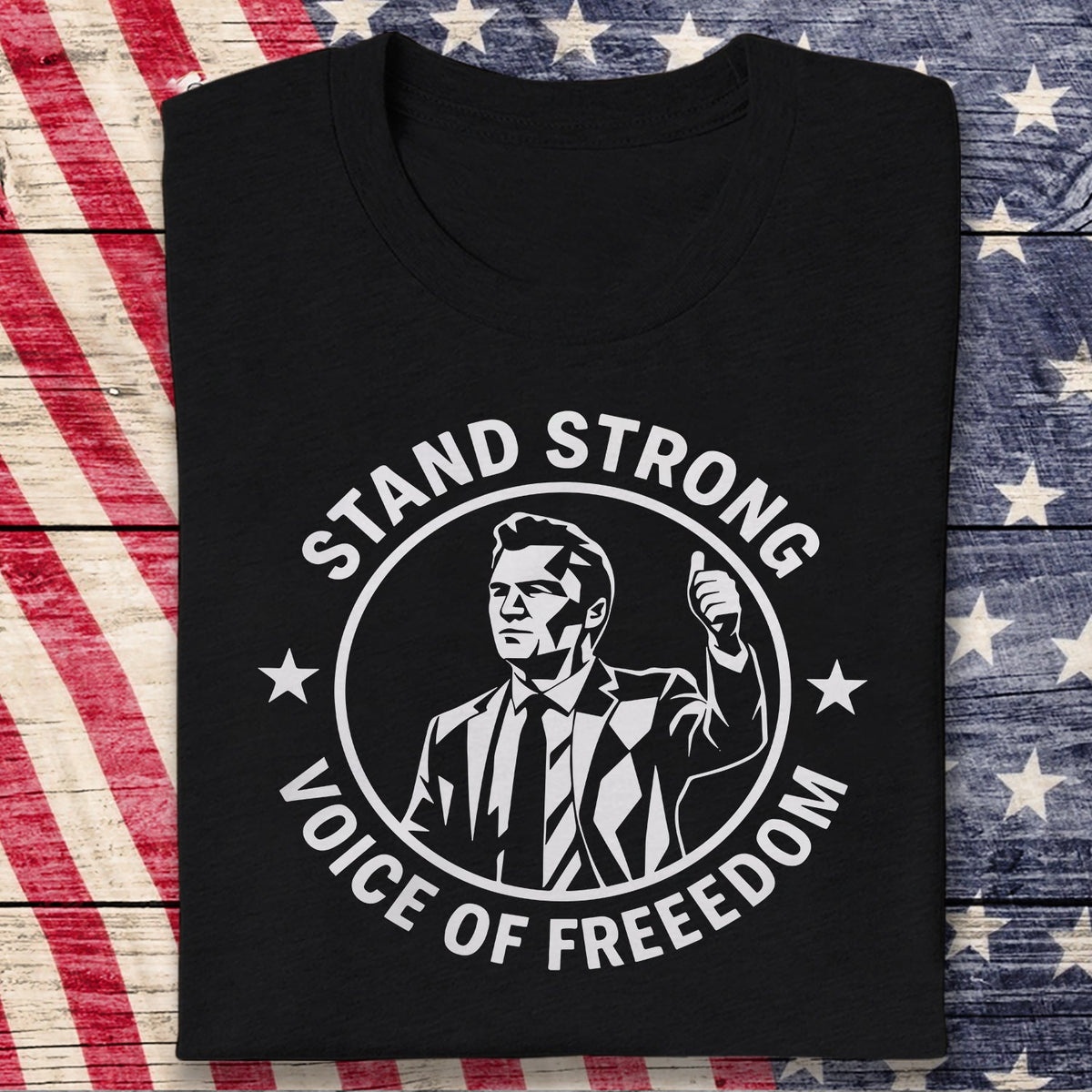 Stand Strong Charlie Kirk - Voice Of Freedom Memorial Dark Shirt LM32 65531