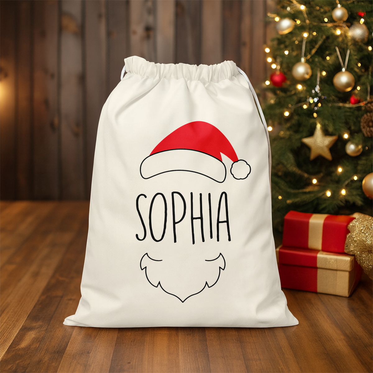 Personalized Character Christmas Sack, Custom Holiday Gift Bag LM32 670483