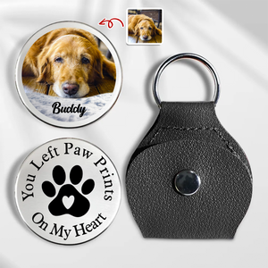 Custom Photo Pet You Left Paw Prints On My Heart Memorial Pocket Hug HA75 897984